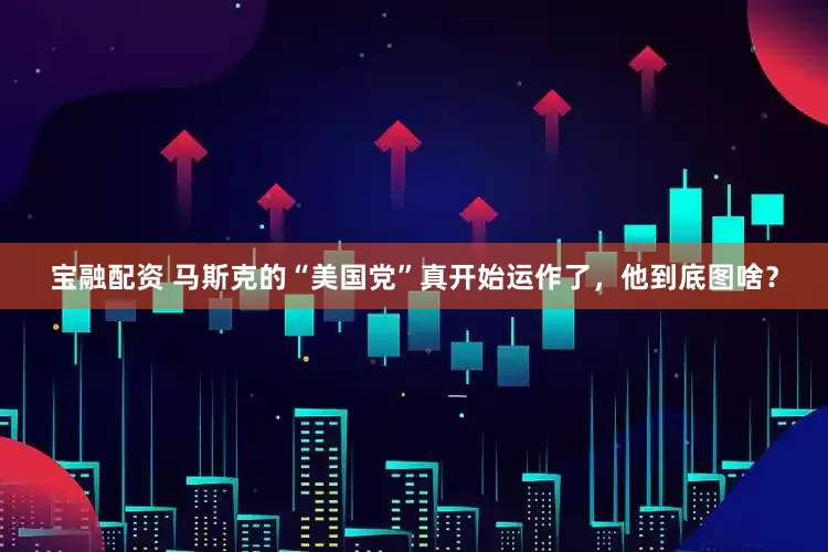 宝融配资 马斯克的“美国党”真开始运作了，他到底图啥？
